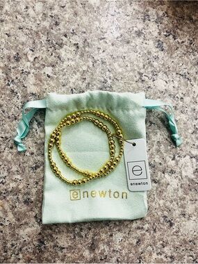 NWT enewton set of 2 gold beaded bracelets - regular size